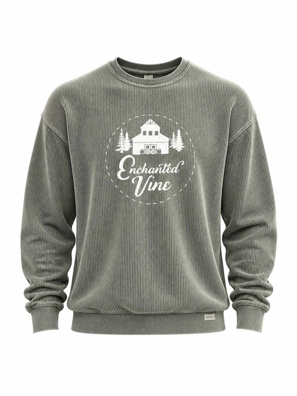 Ragwear Enchanted Vine Sage Green Vintage Wash Ribbed Sweatshirt Unisex Size XL
